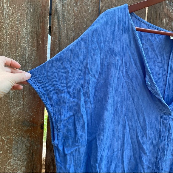 AVA & VIV Women’s Blue V-Neck Cap Sleeve Top Size 3X - Picture 2 of 10